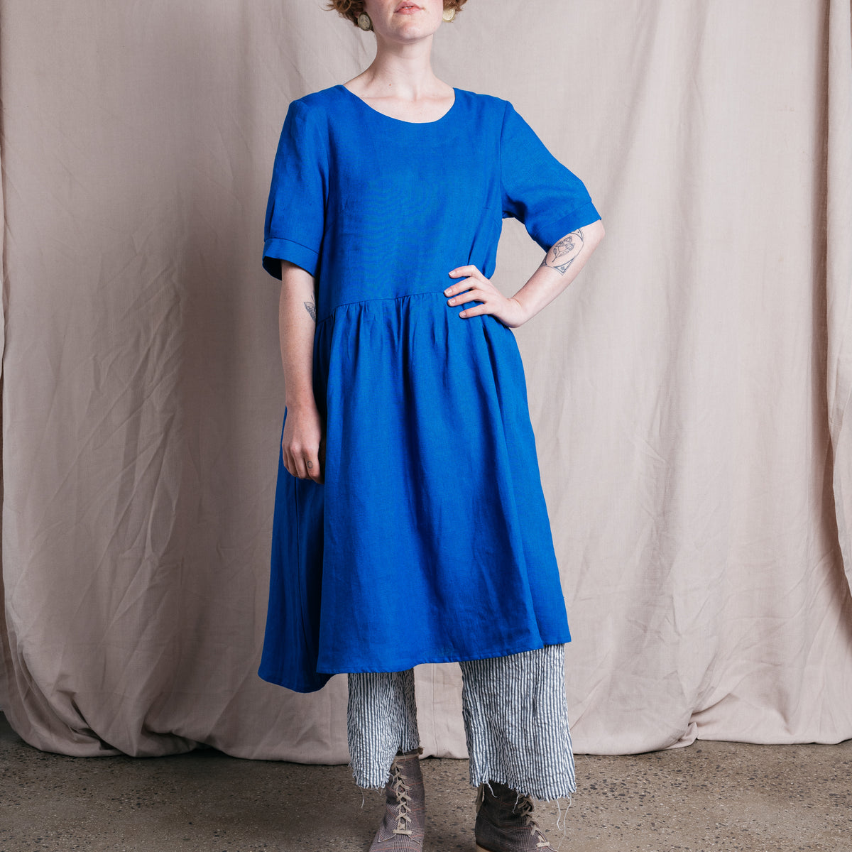 Kirsten Dress in 100% Linen - Taverna Pink Clay (L-XL) *Last One!