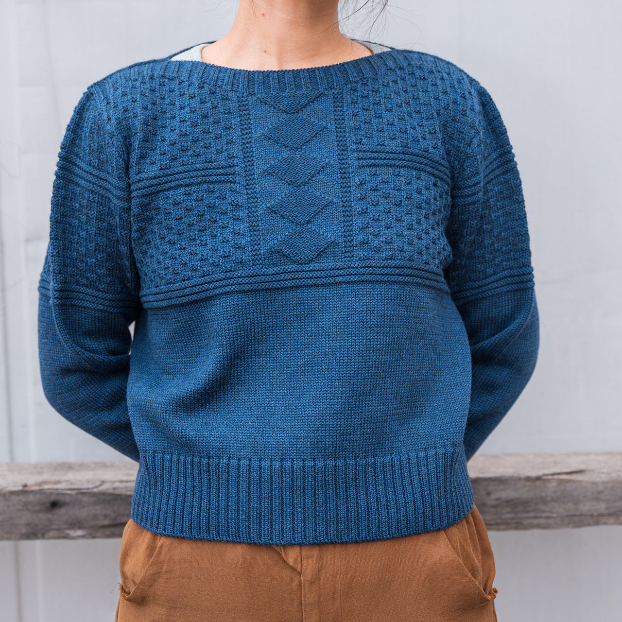 Merryn Fisher Gansey - Organic Indigo Dyed Merino Wool (S-XL)