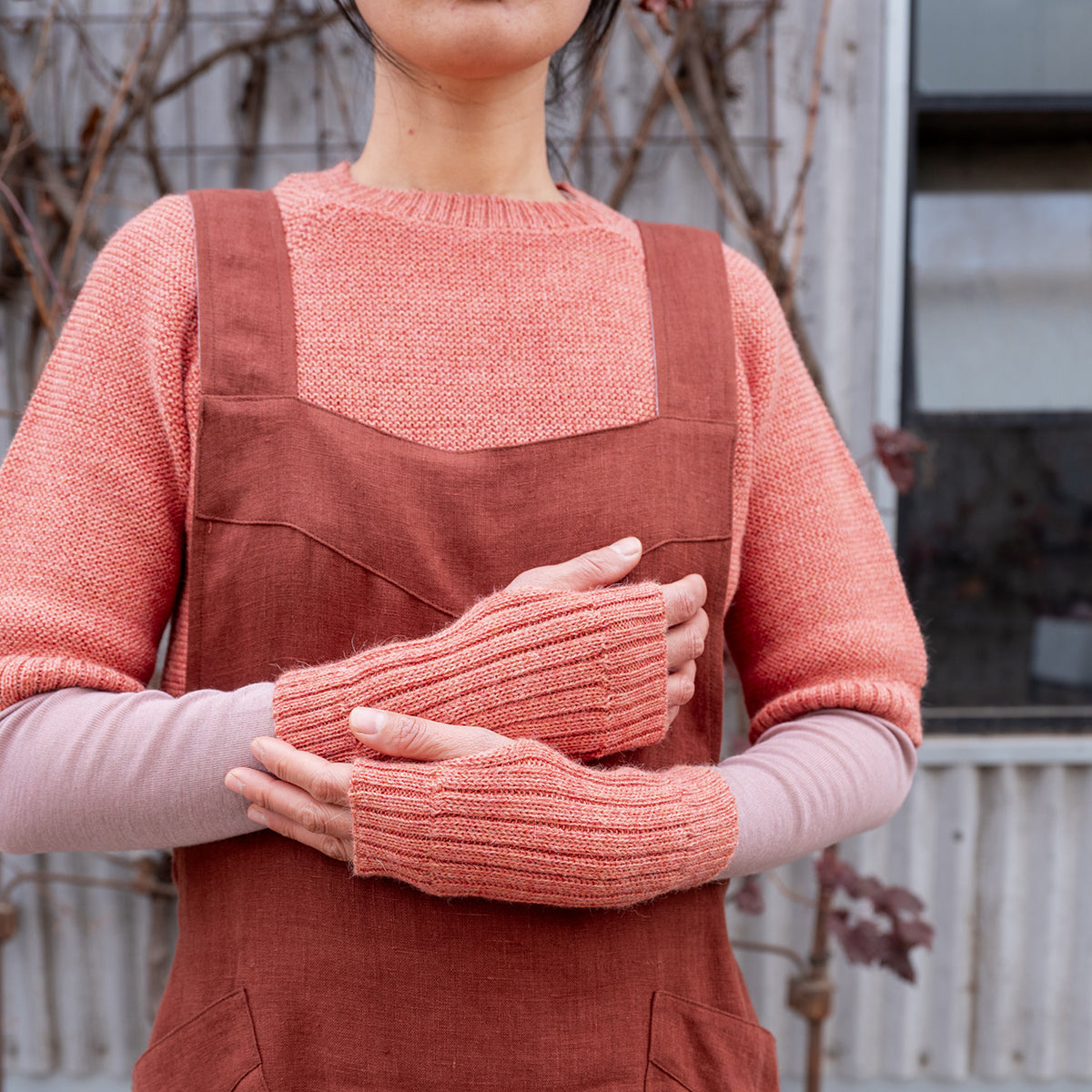 Women's Lise Half Sleeve Sweater - 100% Baby Alpaca - Sherbet (S-L)