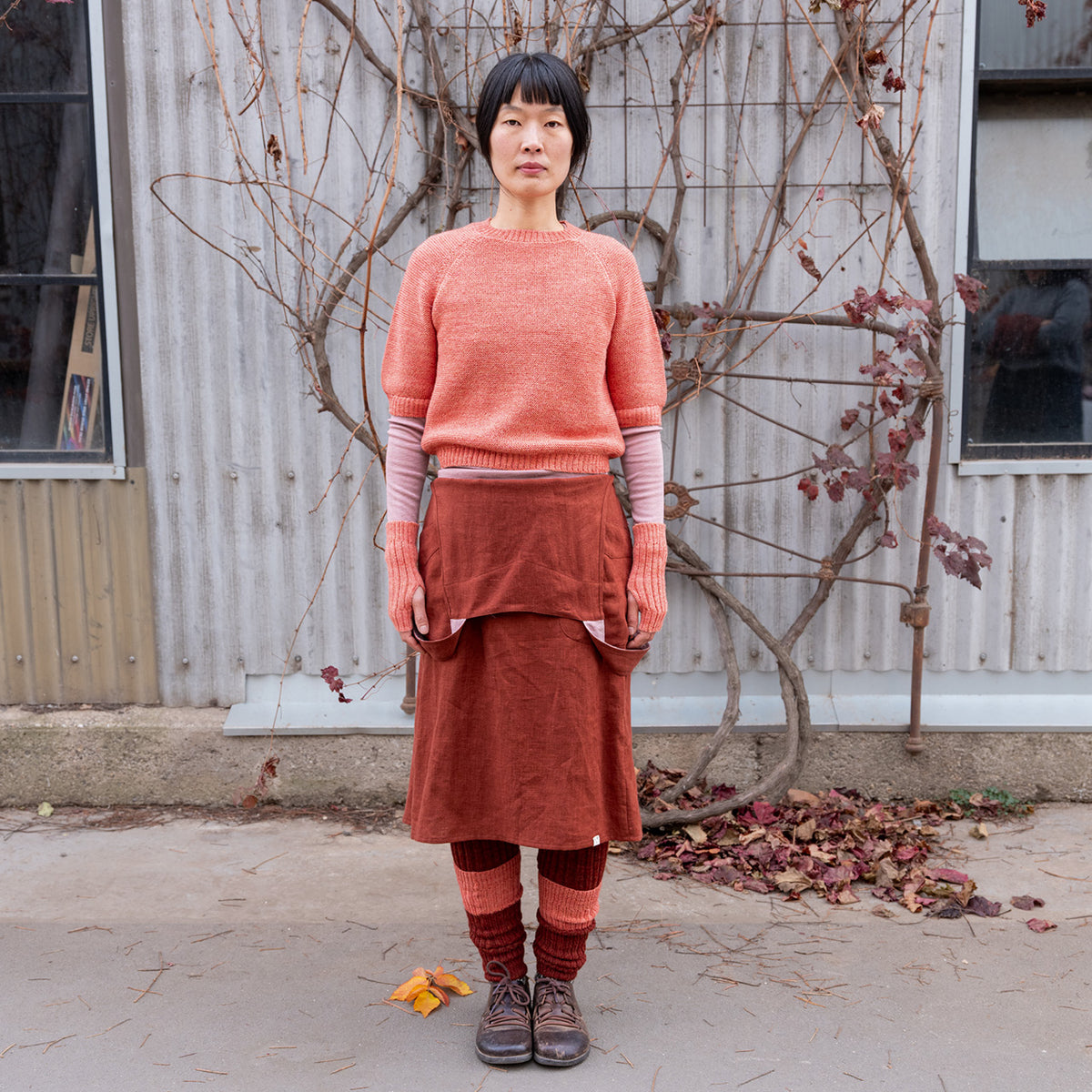 Women's Lise Half Sleeve Sweater - 100% Baby Alpaca - Sherbet (S-L)