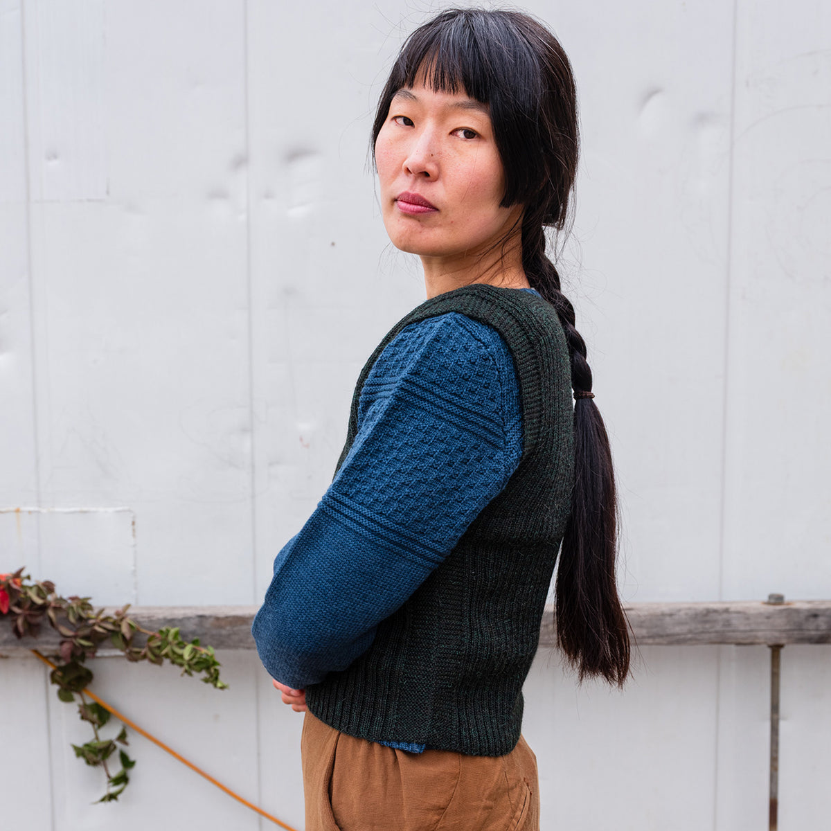 Women's Rico Vest - 100% Baby Alpaca - Forest Green Melange (S-L)