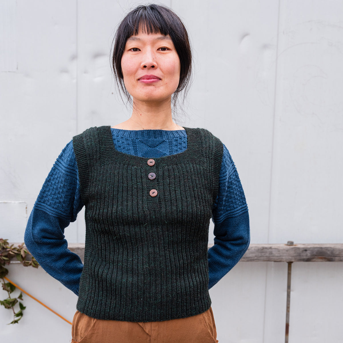 Women's Rico Vest - 100% Baby Alpaca - Forest Green Melange (S-L)