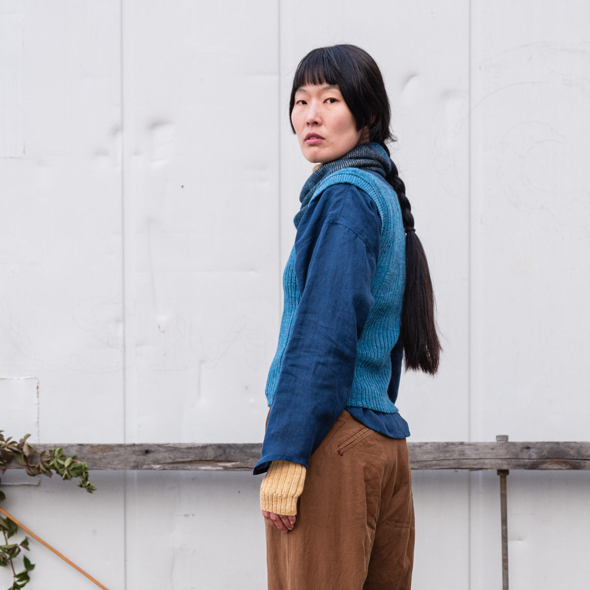 Women's Rico Vest - 100% Baby Alpaca - Light Peacock (S-L)