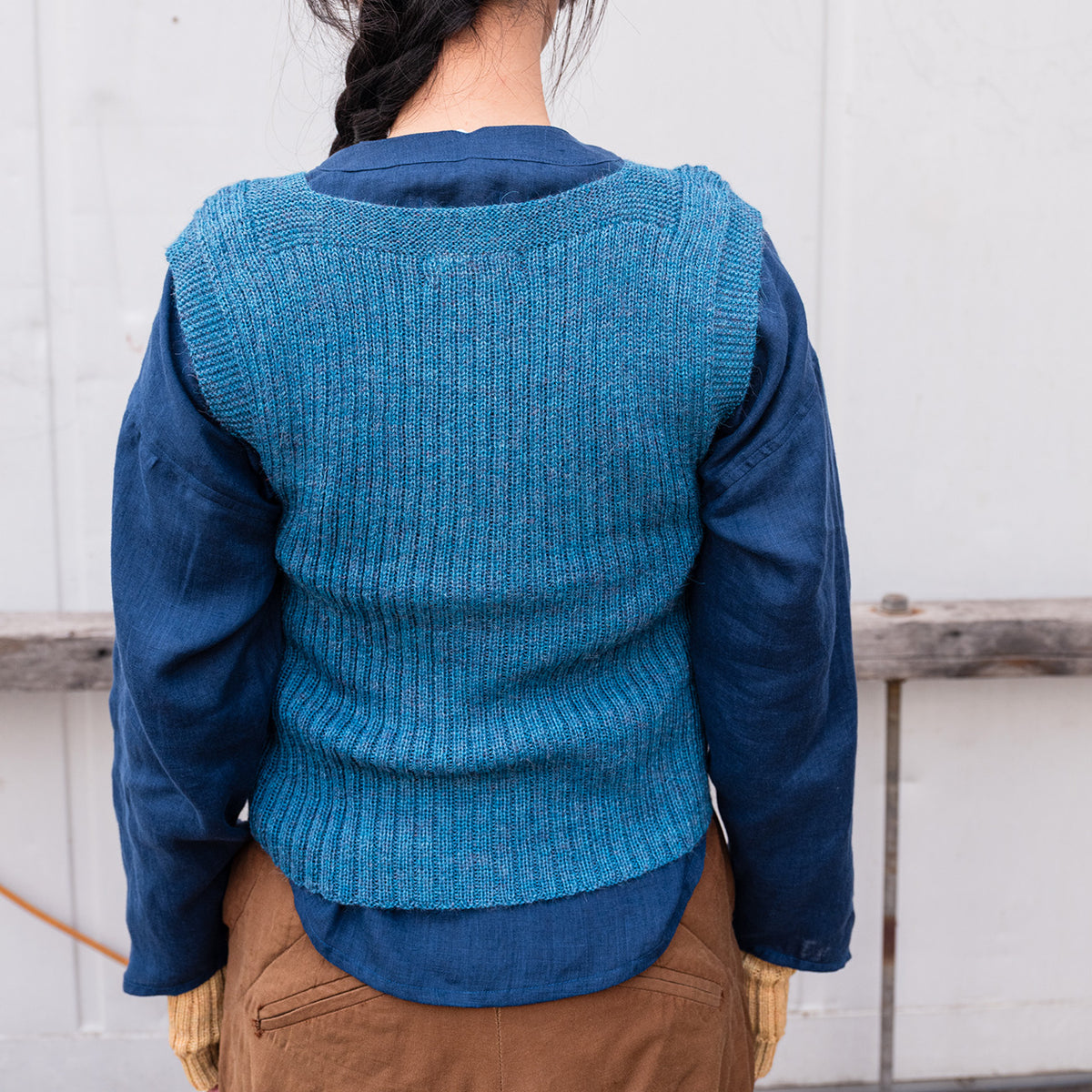 Women's Rico Vest - 100% Baby Alpaca - Light Peacock (S-L)