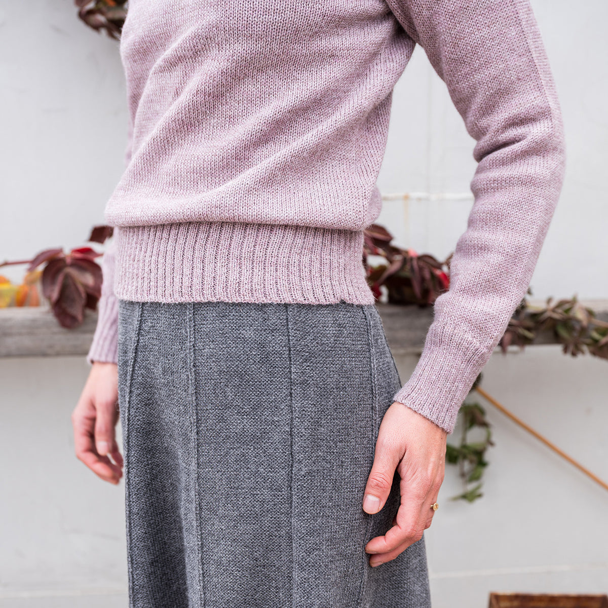 Women's Fairisle Vintage Yoke Sweater - 100% Baby Alpaca - Lavender (S-L) *Returning 2026