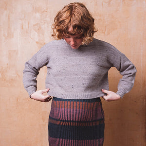 Moss Crop Jumper - Alpaca/Merino Tweed - Grey