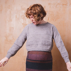 Moss Crop Jumper - Alpaca/Merino Tweed - Grey