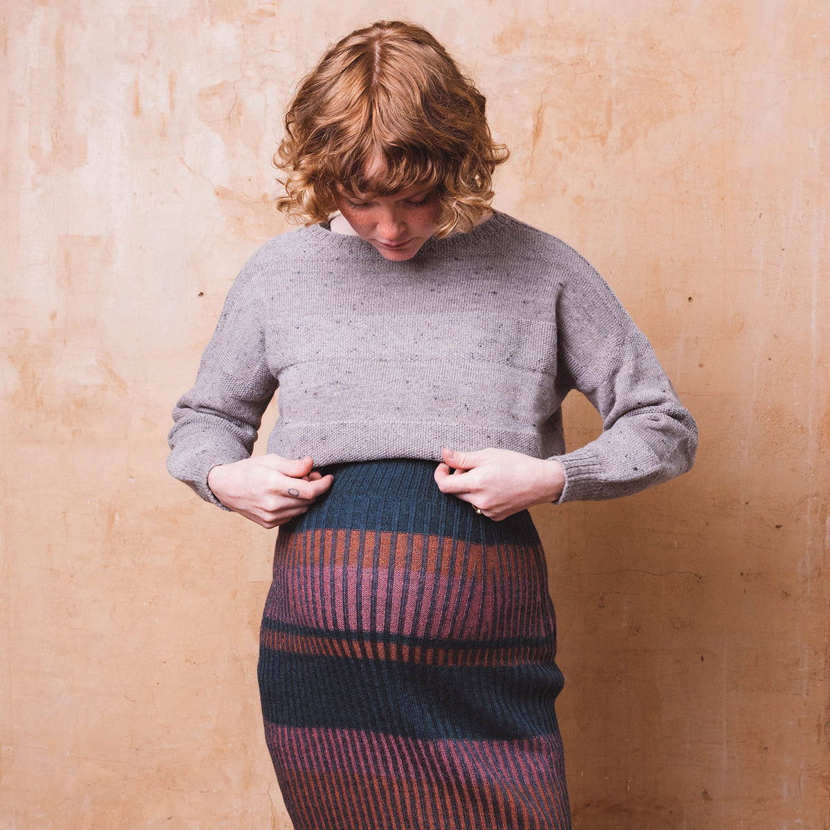 Moss Crop Jumper - Alpaca/Merino Tweed - Grey