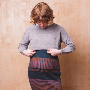 Moss Crop Jumper - Alpaca/Merino Tweed - Grey
