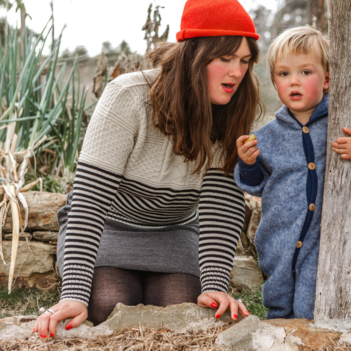 Women's Gansey Sweater - 100% Highland Wool - Stripe (S-L) *Returning 2026