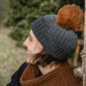 Pom-Pom Beanie - Baby Alpaca (Child-Adult) *Returning Soon