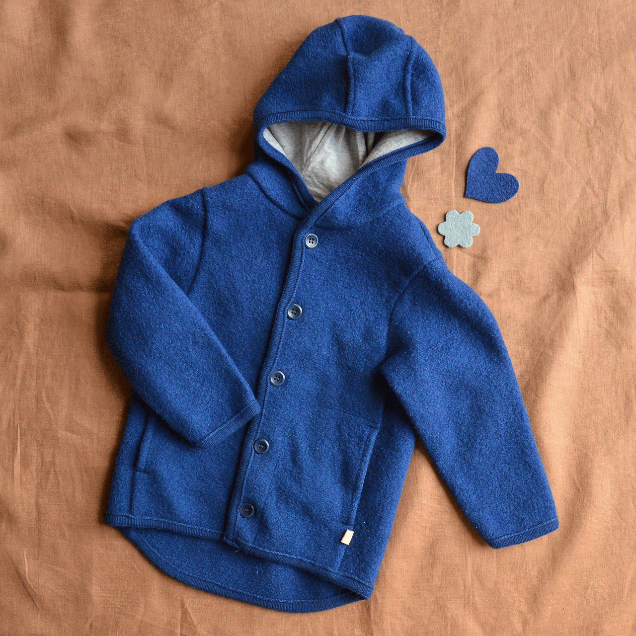 Boiled Wool Jacket - Marine Navy (2-3y) *PRE-LOVED