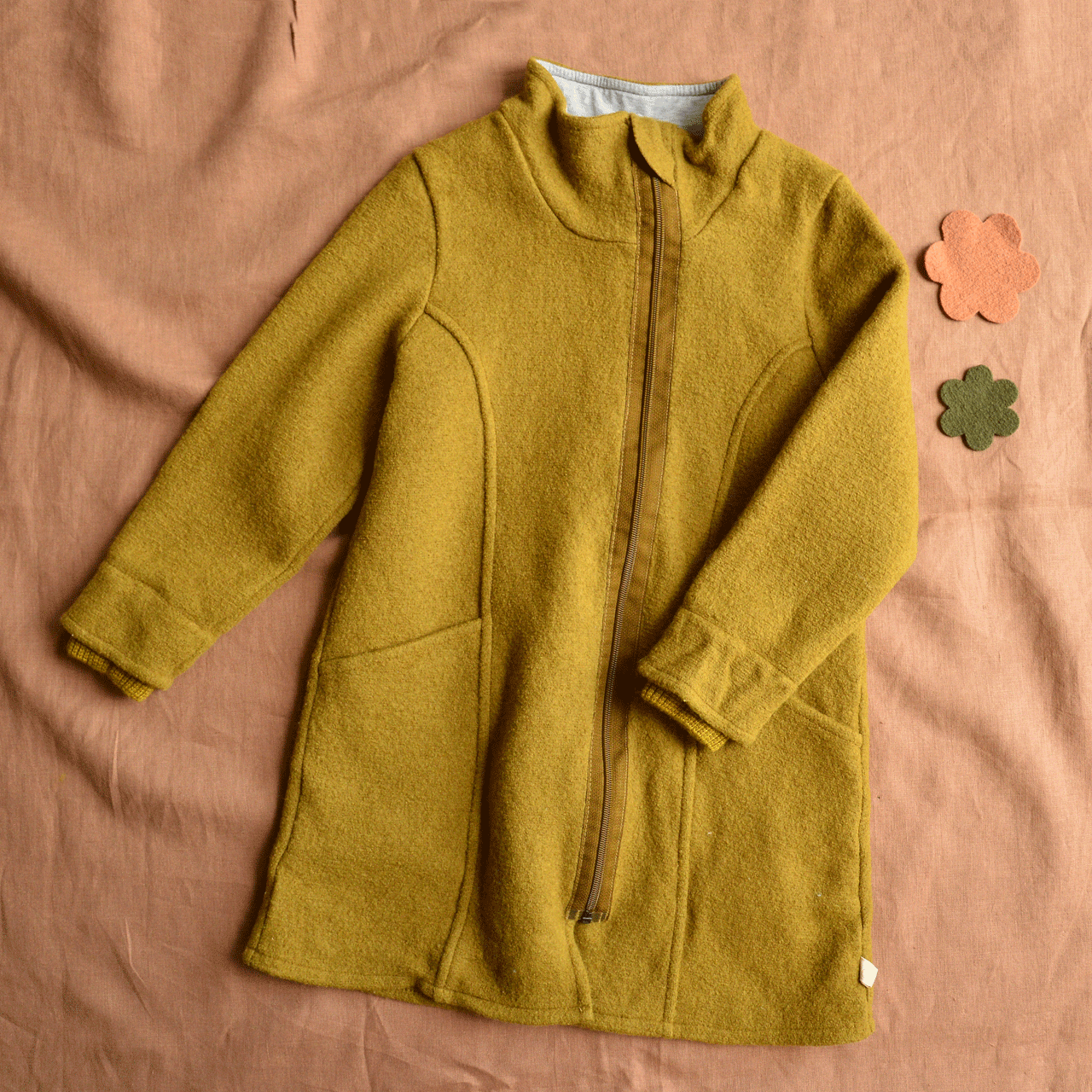 Children's Long Coat - Olive Gold (8-9y) *PRE-LOVED