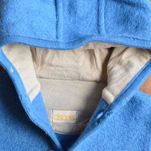 Boiled Wool Overalls with Hood-Blue (4-9m)*PRE-LOVED/YOU MEND IT!