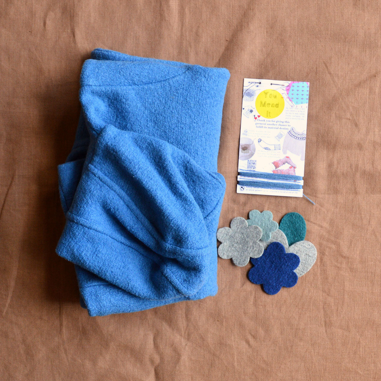 Boiled Wool Overalls with Hood-Blue (4-9m)*PRE-LOVED/YOU MEND IT!