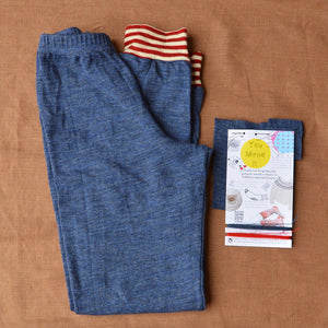 Child's Tracksuit Pants 100% Merino - Blue Melange (7-8y) *PRE-LOVED/YOU MEND IT!