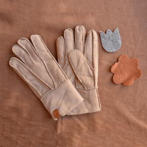 Adults Lambskin Riding Gloves - Beige (Size 8) *SECONDS/MENDED