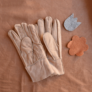 Adults Lambskin Riding Gloves - Beige (Size 8) *SECONDS/MENDED