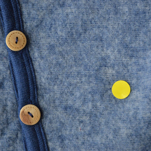 Cosilana Fleece Overalls - Organic Wool/Cotton - Blue Melange (0-3m) - PRE-LOVED