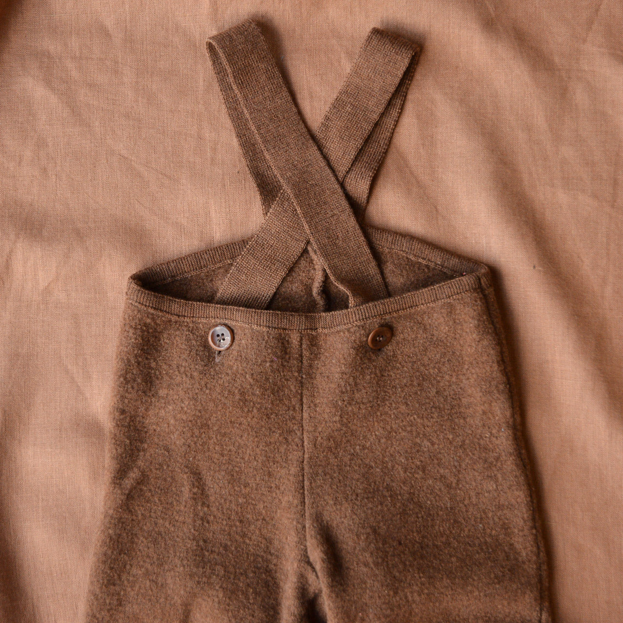 Disana Boiled Wool Dungarees - Hazelnut (9-18m) - PRE-LOVED