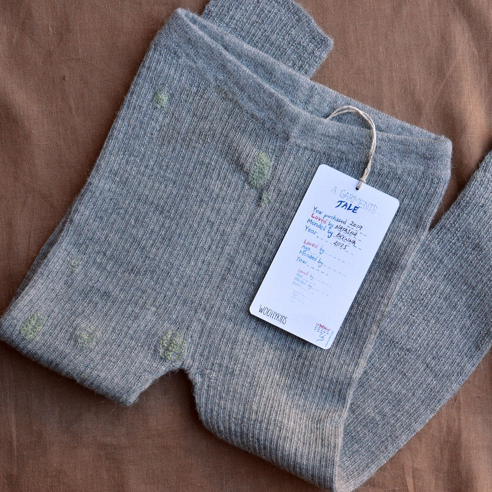 Grandpa Pants in 100% Alpaca - Grey (3-5y) *PRE-LOVED/MENDED
