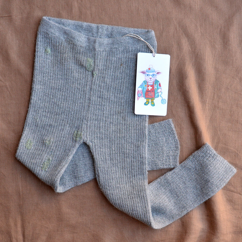 Grandpa Pants in 100% Alpaca - Grey (3-5y) *PRE-LOVED/MENDED