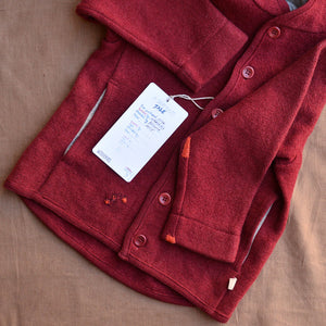 Boiled Wool Jacket - Bordeaux Red (4-5y) *PRE-LOVED/MENDED