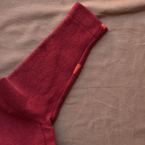 Boiled Wool Jacket - Bordeaux Red (4-5y) *PRE-LOVED/MENDED