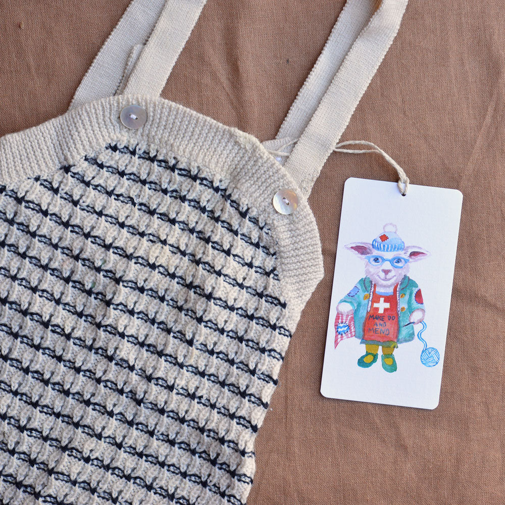Baby Knitted Romper - 100% Merino Wool (9-18m) *PRE-LOVED/MENDED