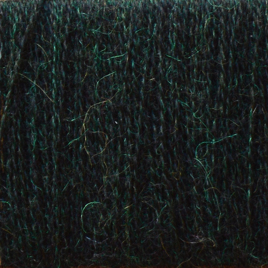 Women's High Waisted Knitted Rib Leggings - 100% Baby Alpaca - Forest Green Melange (S-XL)