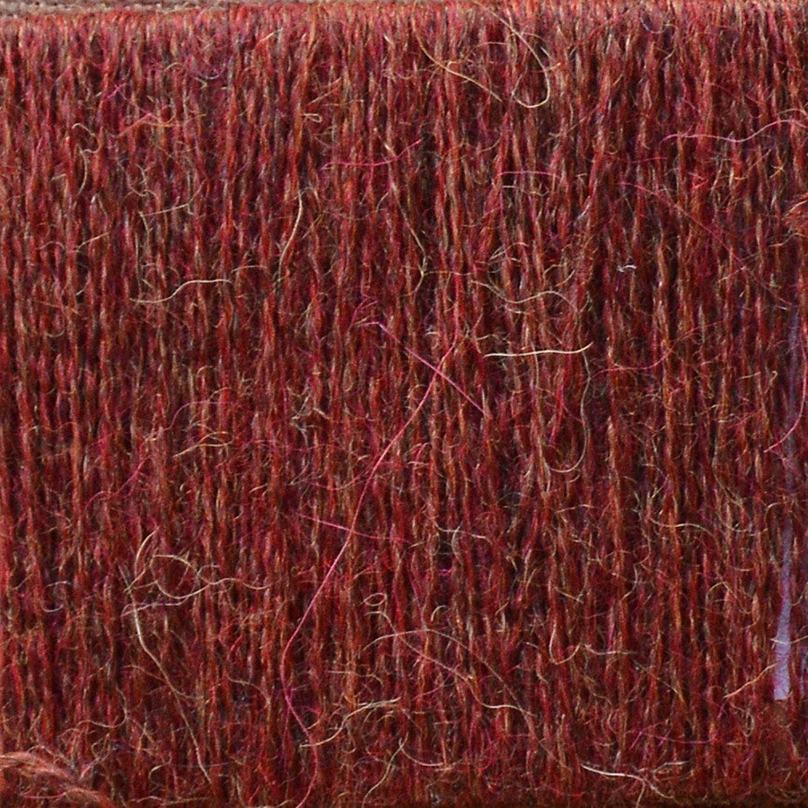 Women's High Waisted Knitted Rib Leggings - 100% Baby Alpaca - Rust Melange (S-XL)