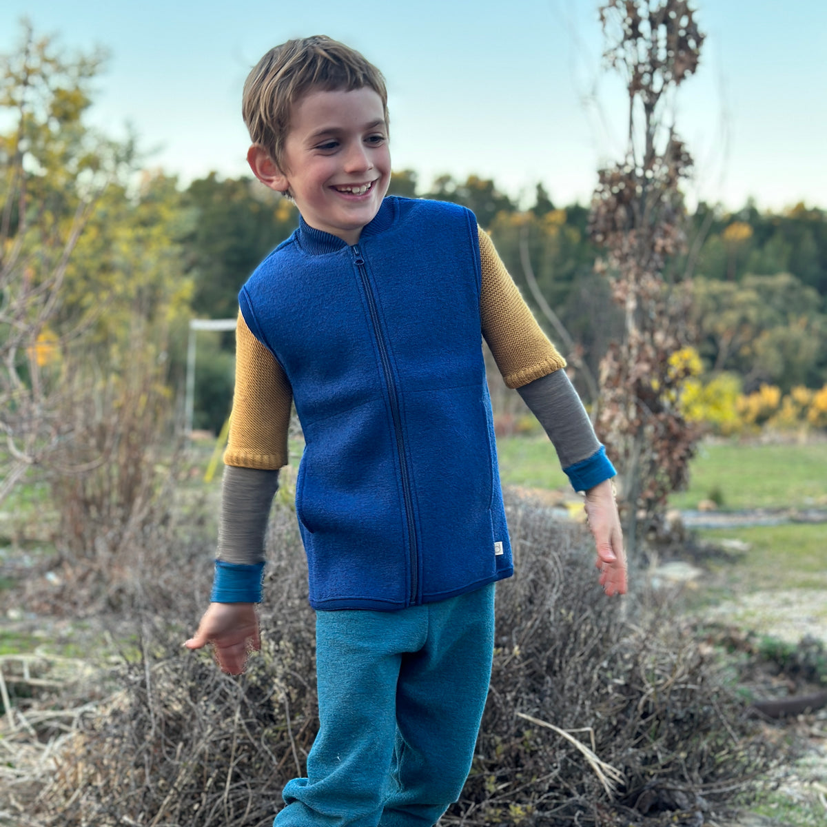 Boiled Wool Zip Vest (1-10y+)