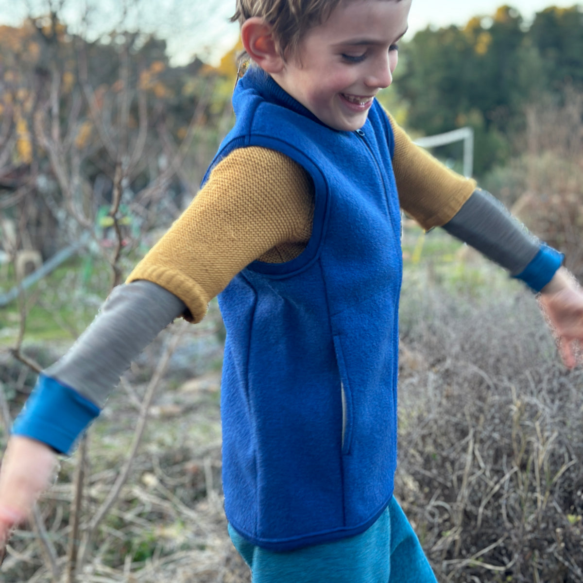 Boiled Wool Zip Vest (1-10y+)