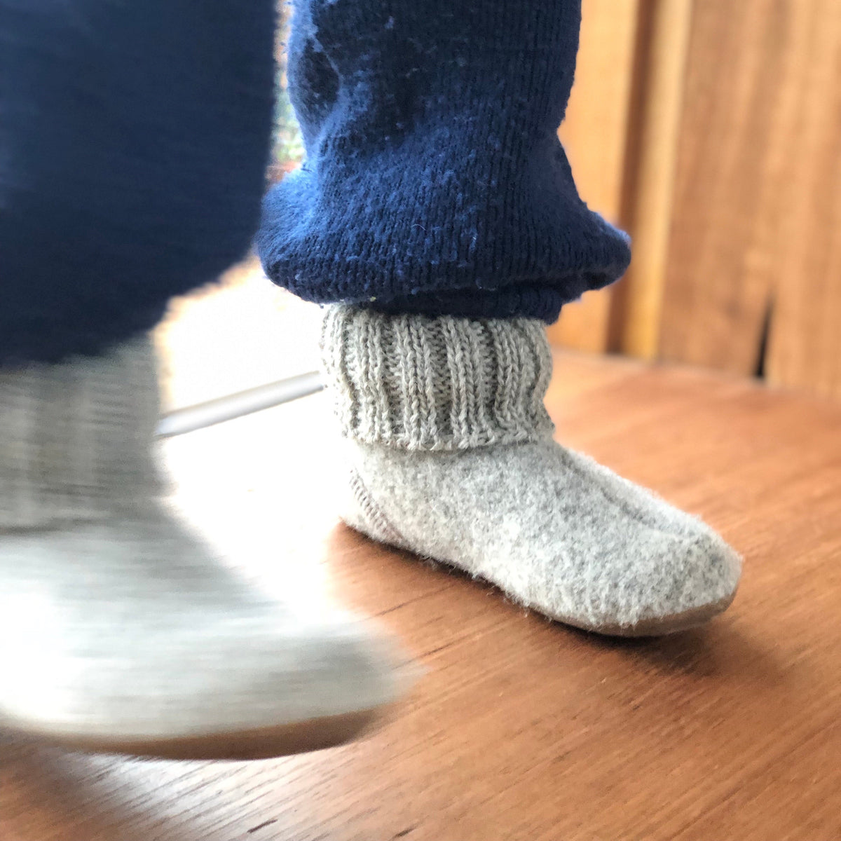 Boiled Wool Slipper Boots - Paul - Taupe (Kids 21-35)