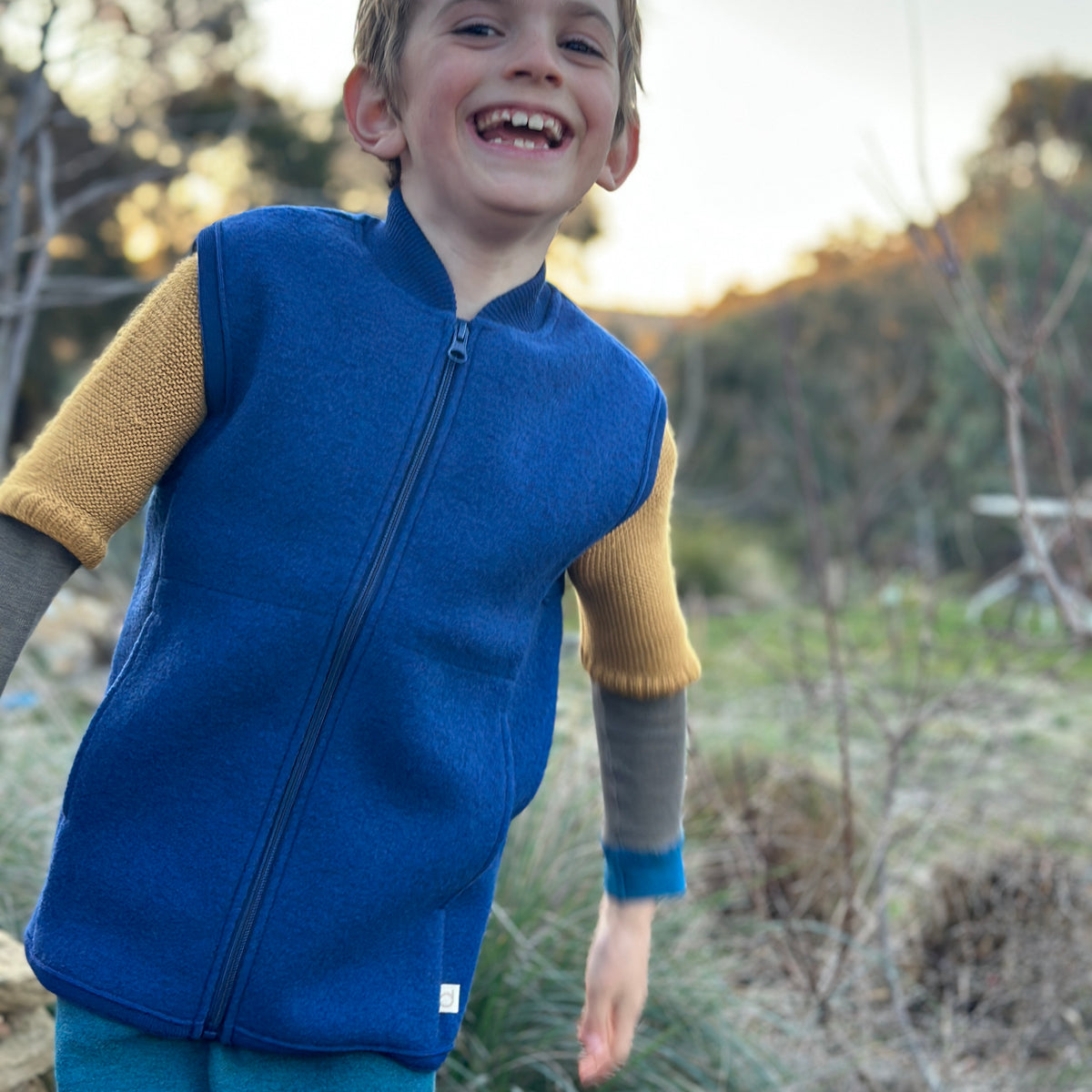 Boiled Wool Zip Vest (1-10y+)