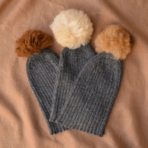 Pom-Pom Beanie in Baby Alpaca (6y-Adult)