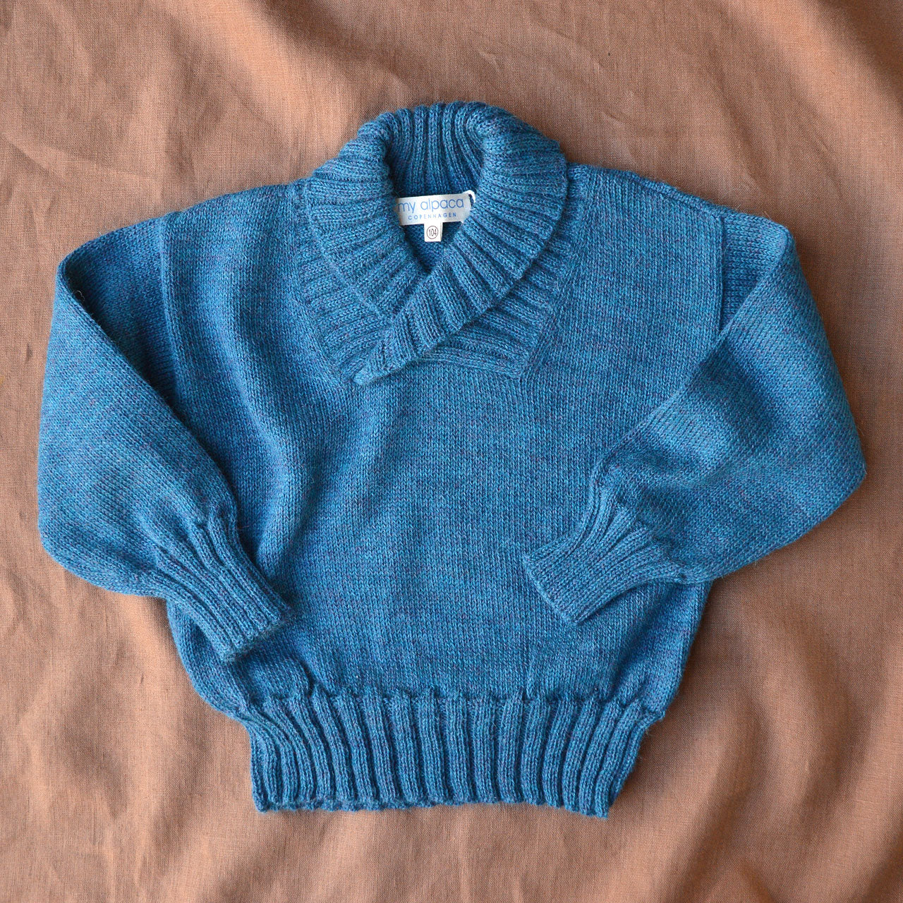 Charlie Sweater - 100% Baby Alpaca - Light Peacock Blue (3-4y) *Last One!