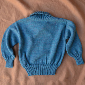 Charlie Sweater - 100% Baby Alpaca - Light Peacock Blue (3-4y) *Last One!