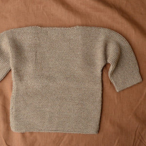 Hand knitted Rico Sailor Sweater in Baby Alpaca - Light Brown (9m-3y)