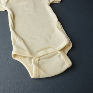 Baby Body Short Sleeve in Merino/Silk - Natural (12-24m) *Returning Spring