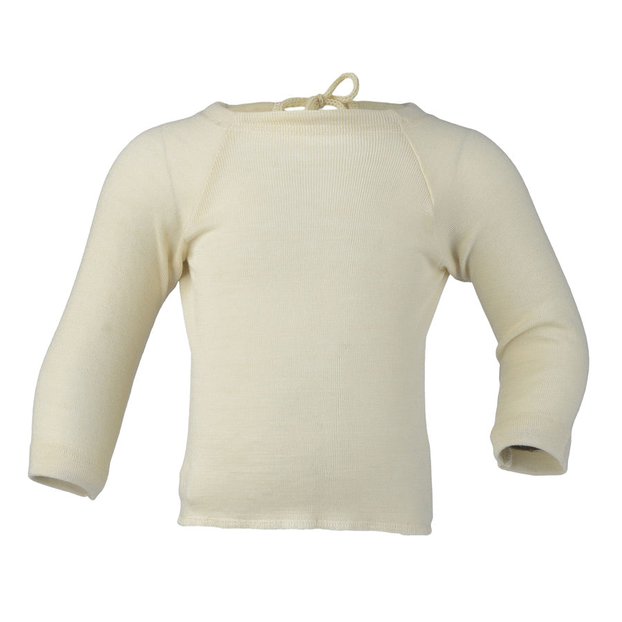 Newborn Long Sleeve Wrap Gown - Organic Merino/Silk (0-6m)