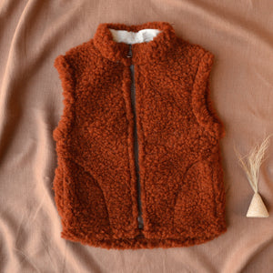 Zip Vest - Wool Fleece - Cognac (2-3y) *Last One!
