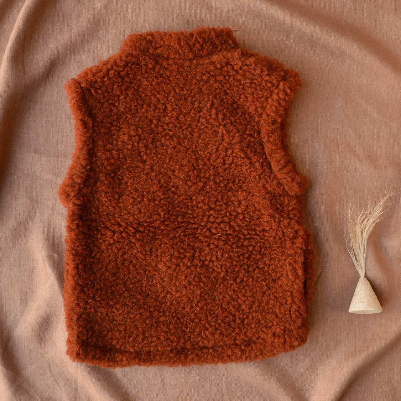 Zip Vest - Wool Fleece - Cognac (2-6y)