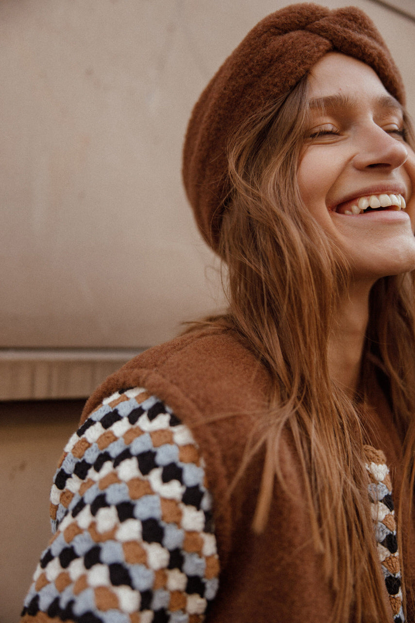 Women's Fleece Vest - 100% Wool - Camel *Returning 2026