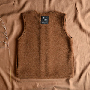 Women's Fleece Vest - 100% Wool - Camel (XS-S) *Last ones