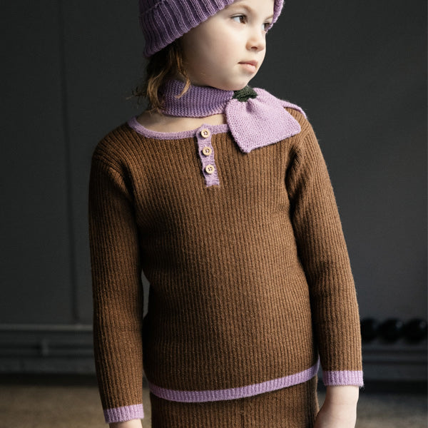 Grandpa Sweater - 100% Baby Alpaca - Camel (18m-3y) *Last One!