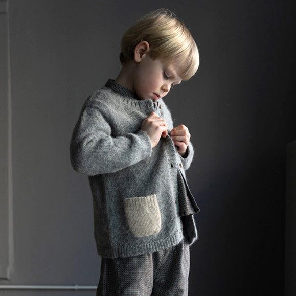 Contrast Pocket Cardigan - Brushed Alpaca - Cinnamon (18m-8y)