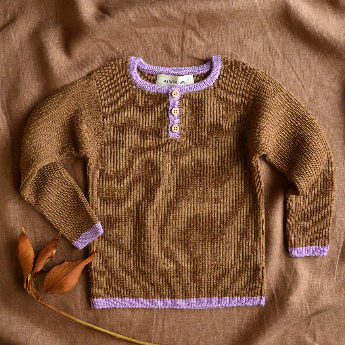 Grandpa Sweater - 100% Baby Alpaca - Camel (18m-3y) *Last One!