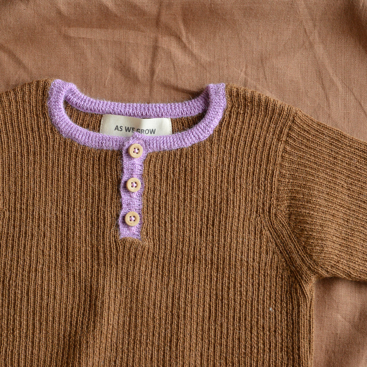 Grandpa Sweater - 100% Baby Alpaca - Camel (18m-3y) *Last One!