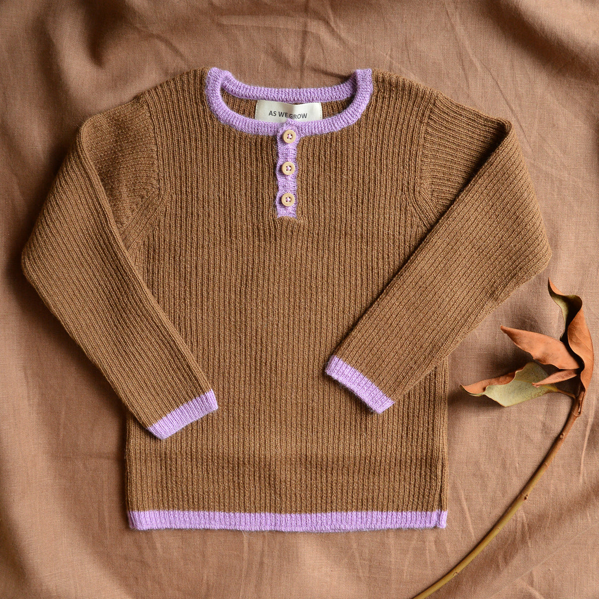 Grandpa Sweater - 100% Baby Alpaca - Camel (18m-3y) *Last One!